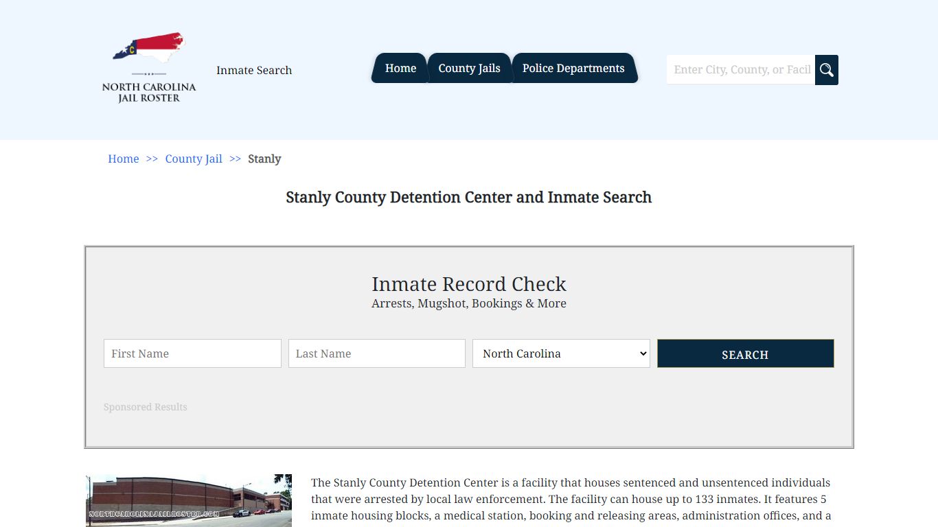 Stanly County Detention Center and Inmate Search | North Carolina Jail ...